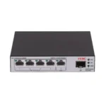 H3C S1600V2-6P-HPWR L2 Ethernet Switch with 5x 10/100/1000 BASE-T Ports (4x PoE+ Ports) and 1x 1G SFP Port, 73W PoE+ Capacity, AC PSU